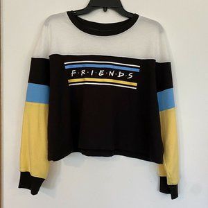 Friends Cropped Sweatshirt XL Colorblock Black Wht